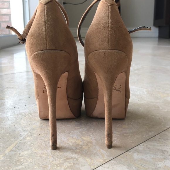 Sam Edelman Ankle T-Strap Pumps -Camel Suede - 8.5 - Picture 7 of 12